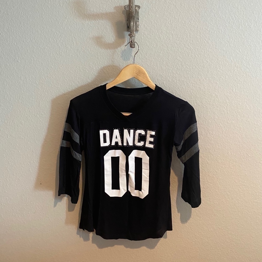 Funky Diva Girls Dance Baseball Tee Black​​​​​​​​​